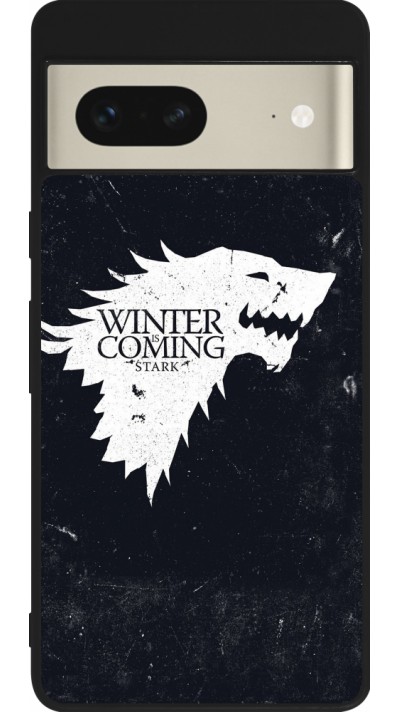 Coque Google Pixel 7 - Silicone rigide noir Winter is coming Stark