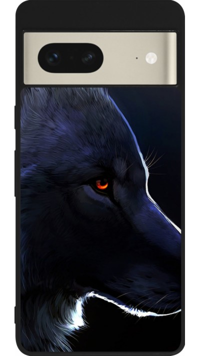 Coque Google Pixel 7 - Silicone rigide noir Wolf Shape
