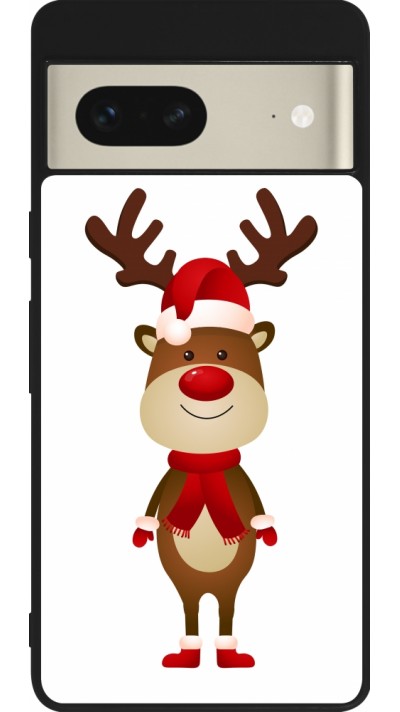 Coque Google Pixel 7 - Silicone rigide noir Christmas 22 reindeer