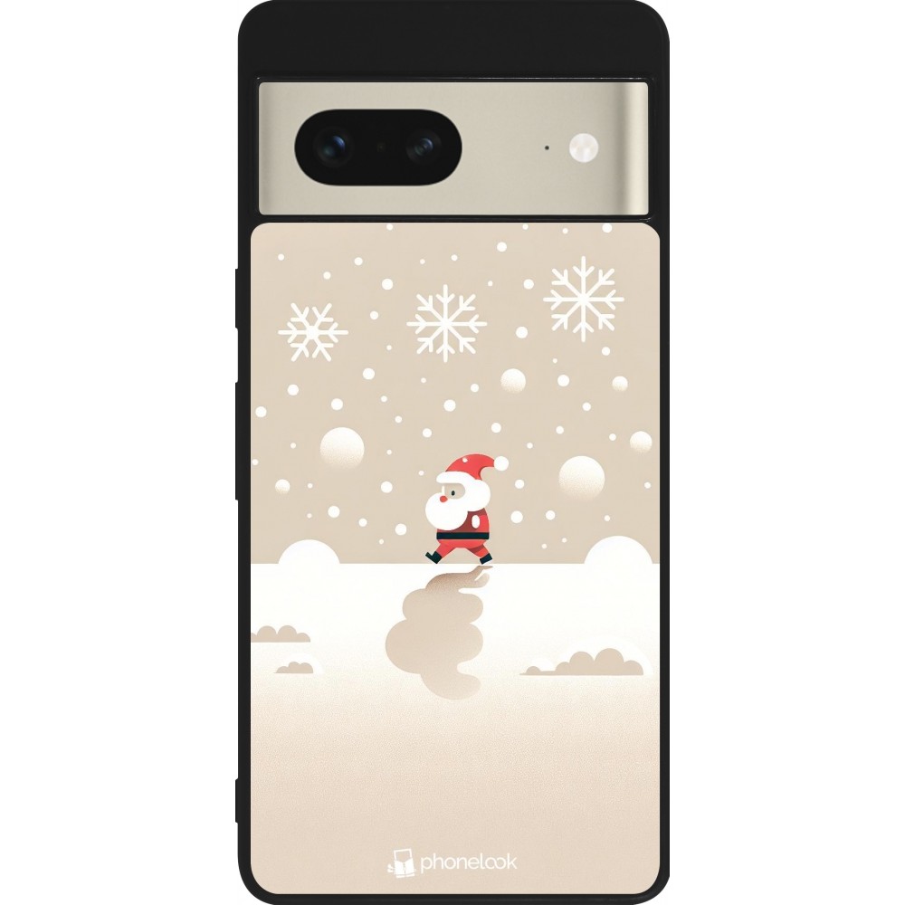 Google Pixel 7 Case Hülle - Silikon schwarz Weihnachten 2023 Minimalistischer Weihnachtsmann