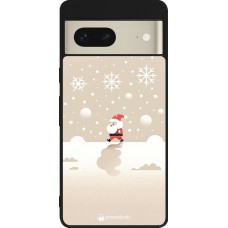 Google Pixel 7 Case Hülle - Silikon schwarz Weihnachten 2023 Minimalistischer Weihnachtsmann