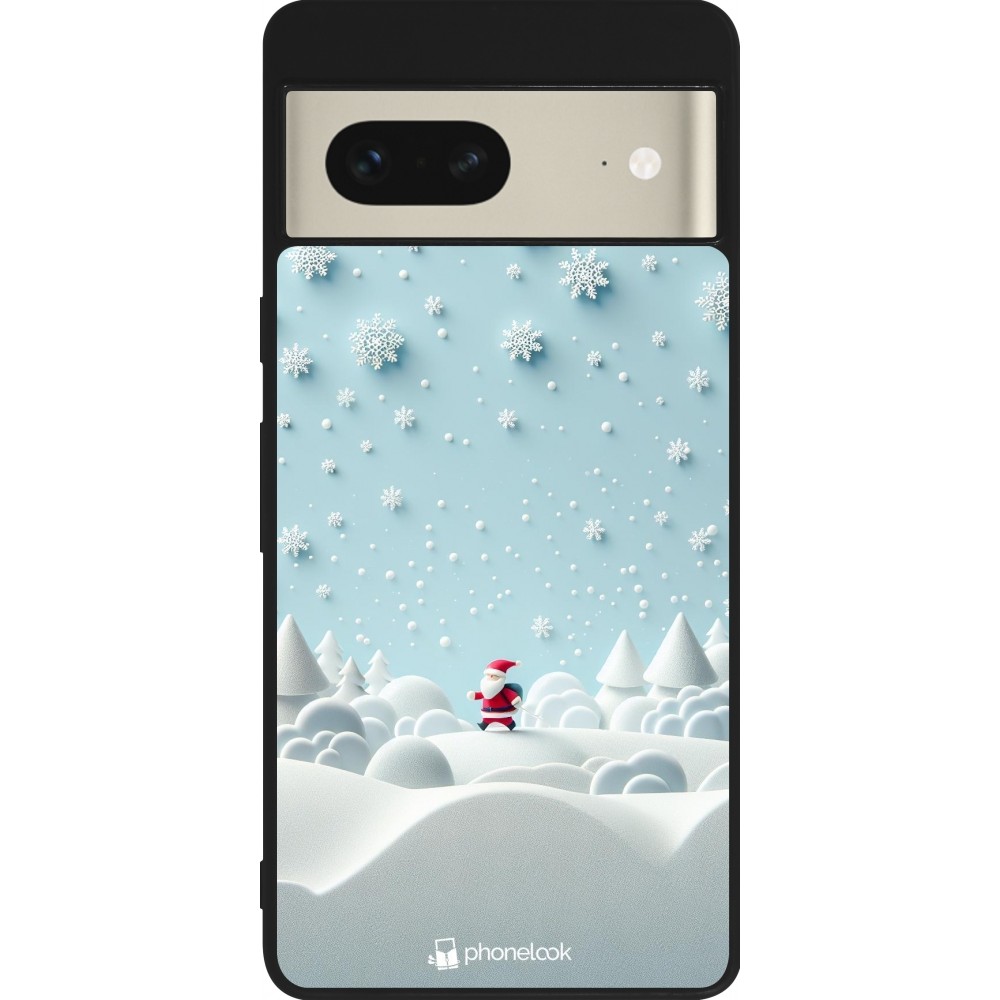 Google Pixel 7 Case Hülle - Silikon schwarz Weihnachten 2023 Kleiner Vater Schneeflocke