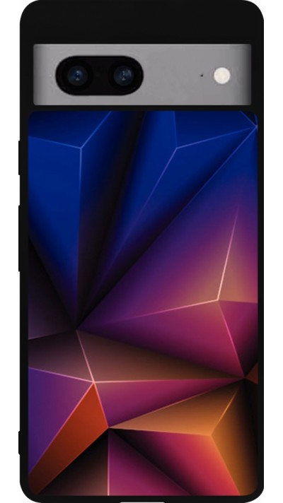 Google Pixel 7a Case Hülle - Silikon schwarz Abstract Triangles 