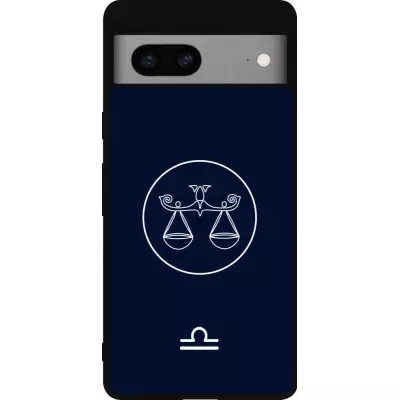 Google Pixel 7a Case Hülle - Silikon schwarz Astrologie Waage