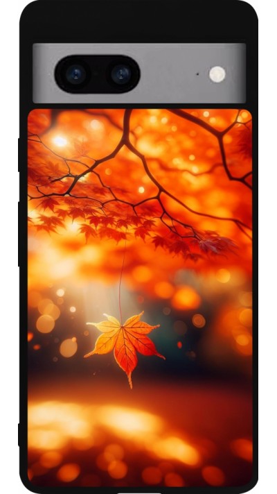 Google Pixel 7a Case Hülle - Silikon schwarz Herbst Magisch Orange