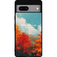 Coque Google Pixel 7a - Silicone rigide noir Autumn 25 Fall in love
