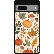Coque Google Pixel 7a - Silicone rigide noir Autumn 25 Autumn pattern