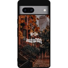 Coque Google Pixel 7a - Silicone rigide noir Autumn 25 Hello autumn