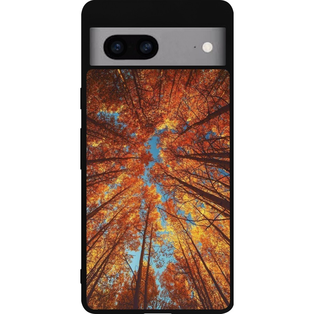 Coque Google Pixel 7a - Silicone rigide noir Autumn 25 Trees