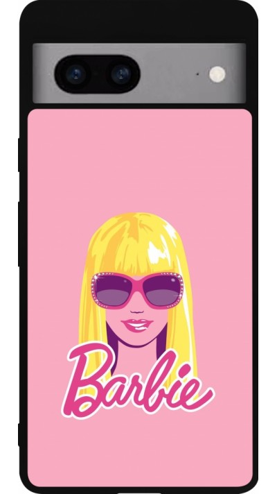 Google Pixel 7a Case Hülle - Silikon schwarz Barbie Head