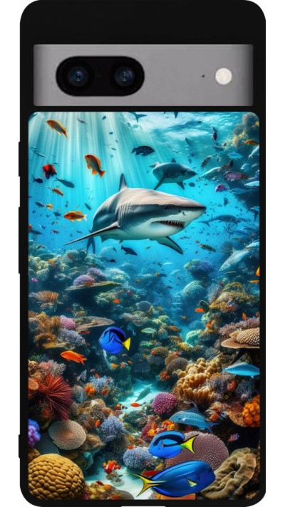 Google Pixel 7a Case Hülle - Silikon schwarz Bora Bora Meer und Wunder