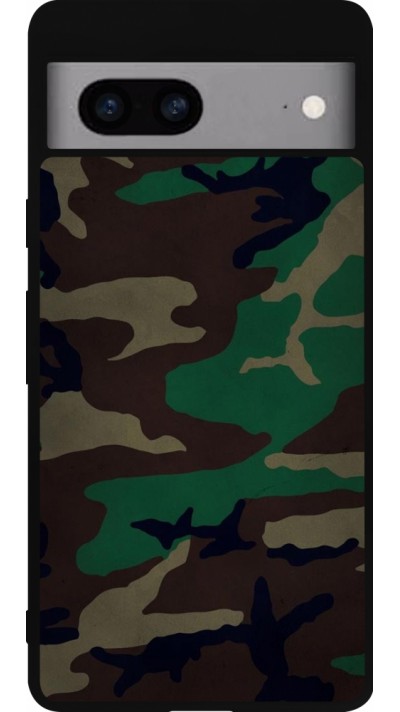 Google Pixel 7a Case Hülle - Silikon schwarz Camouflage 3