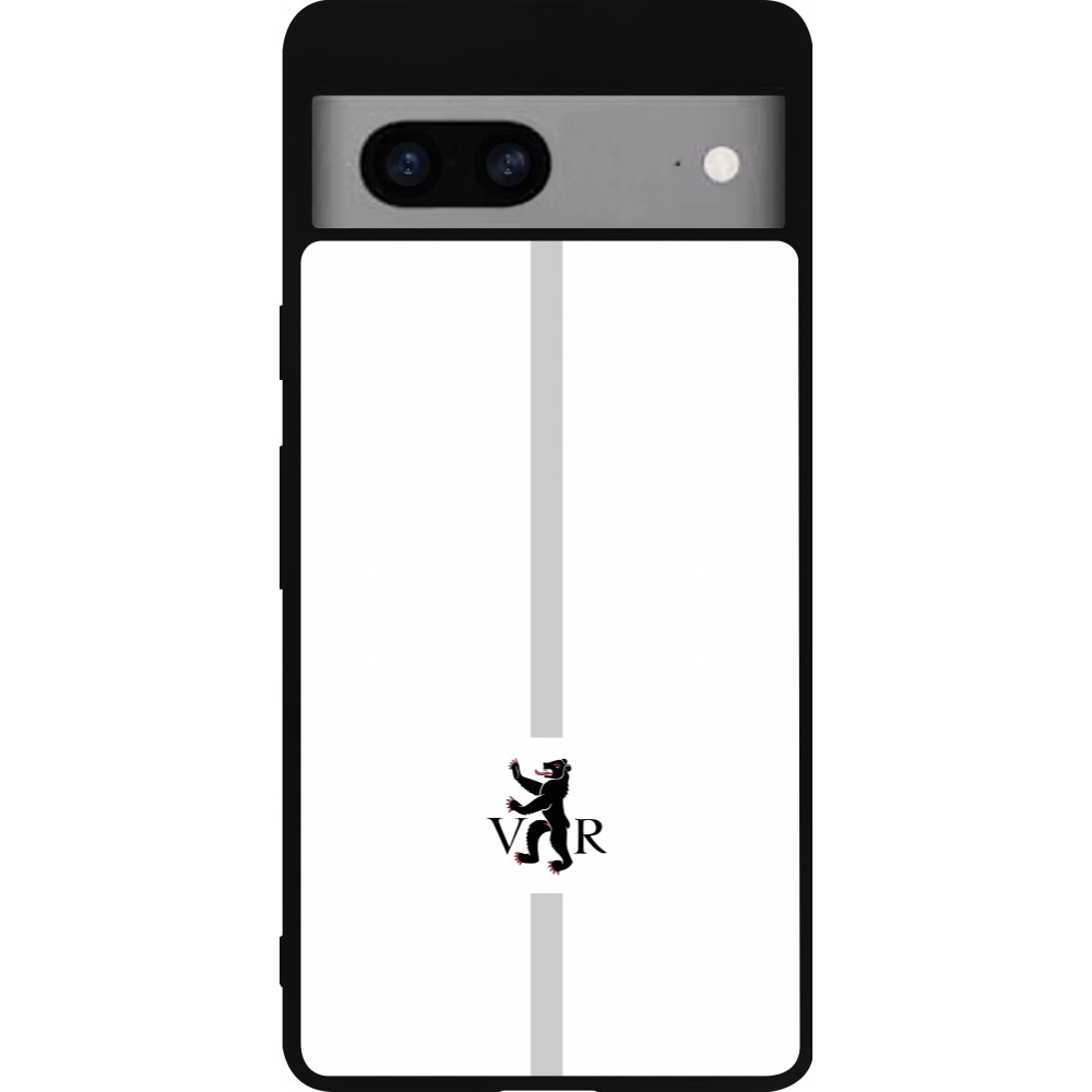 Google Pixel 7a Case Hülle - Silikon schwarz Kanton AR weiss