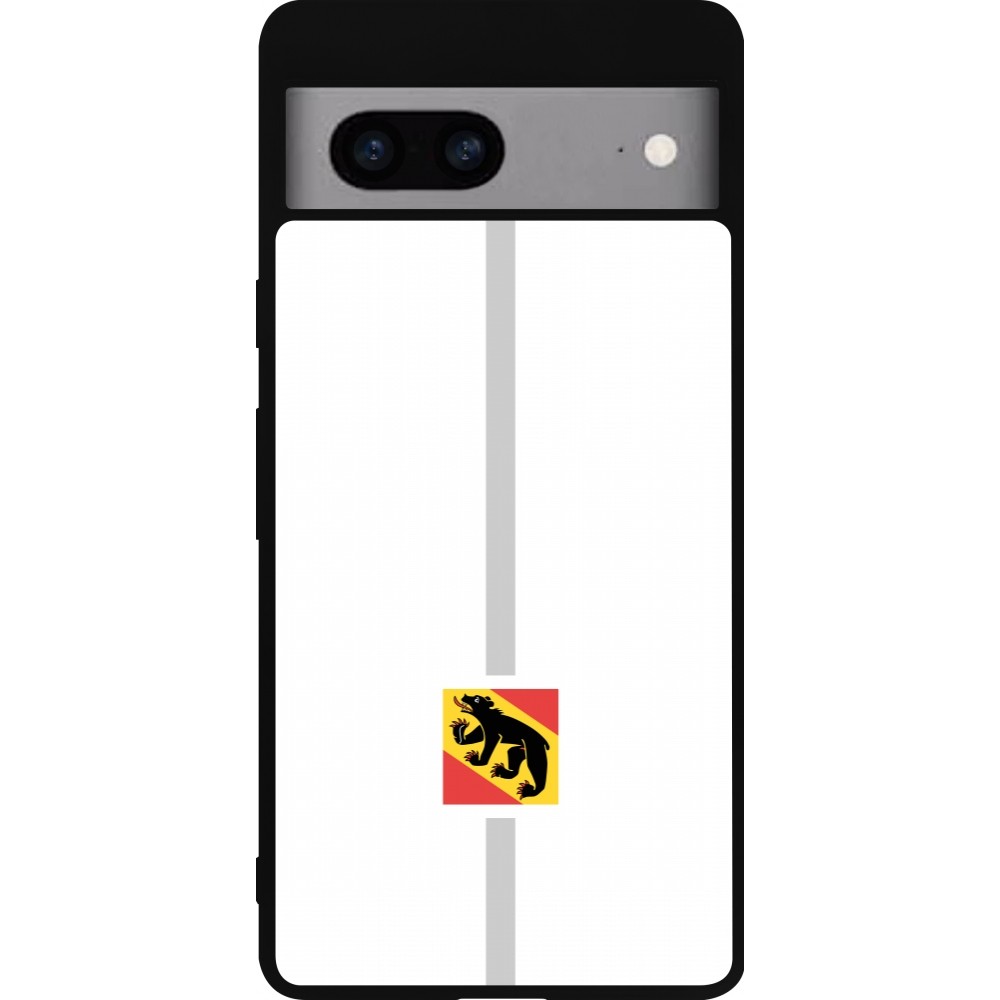 Coque Google Pixel 7a - Silicone rigide noir Canton BE blanc