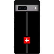 Coque Google Pixel 7a - Silicone rigide noir Canton CH noir