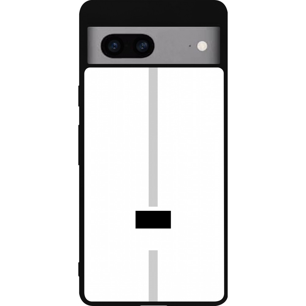 Coque Google Pixel 7a - Silicone rigide noir Canton FR blanc