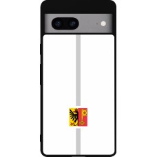 Coque Google Pixel 7a - Silicone rigide noir Canton GE blanc