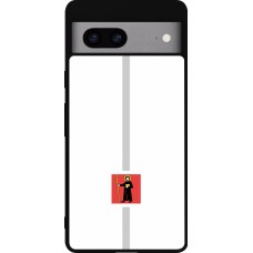 Coque Google Pixel 7a - Silicone rigide noir Canton GL blanc