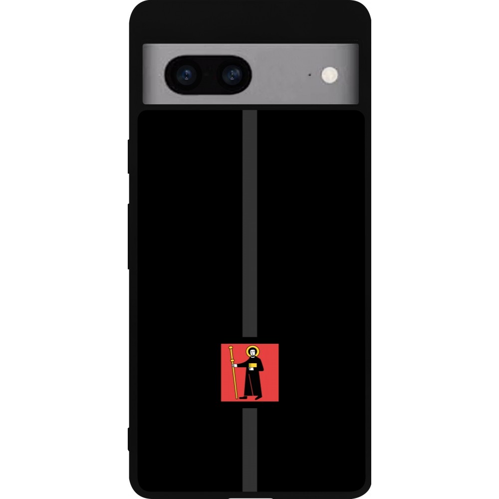 Coque Google Pixel 7a - Silicone rigide noir Canton GL noir