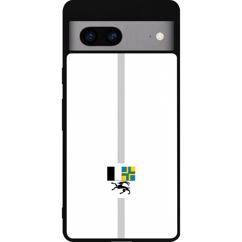 Google Pixel 7a Case Hülle - Silikon schwarz Kanton GR weiss