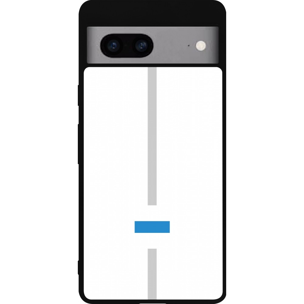 Coque Google Pixel 7a - Silicone rigide noir Canton ZG blanc