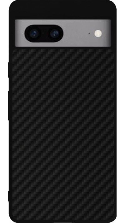 Google Pixel 7a Case Hülle - Silikon schwarz Carbon Basic