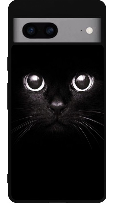 Google Pixel 7a Case Hülle - Silikon schwarz Cat eyes