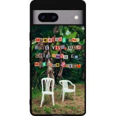 Google Pixel 7a Case Hülle - Silikon schwarz Chairs DTMF