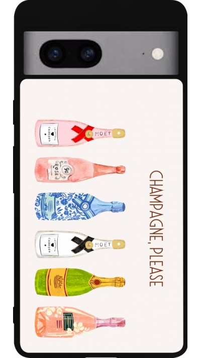 Google Pixel 7a Case Hülle - Silikon schwarz Champagne Please
