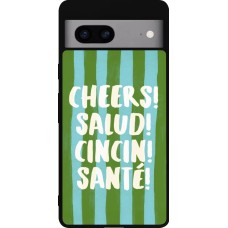 Coque Google Pixel 7a - Silicone rigide noir Cheers 2026