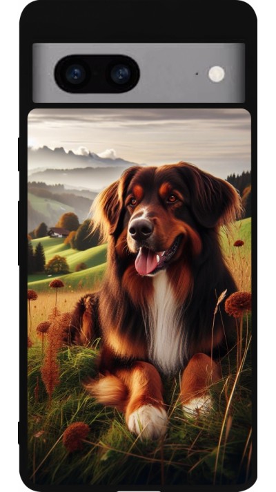 Google Pixel 7a Case Hülle - Silikon schwarz Hund Land Schweiz