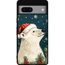 Coque Google Pixel 7a - Silicone rigide noir Christmas 25 Bear