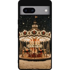 Coque Google Pixel 7a - Silicone rigide noir Christmas 25 Carousel
