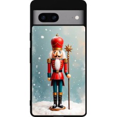 Coque Google Pixel 7a - Silicone rigide noir Christmas 25 Nutcracker Snow