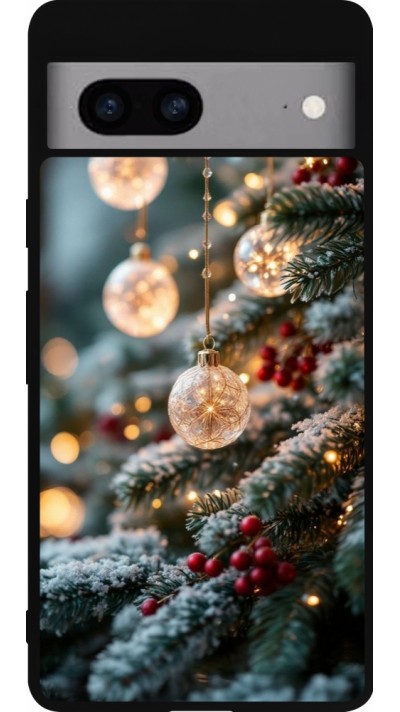Coque Google Pixel 7a - Silicone rigide noir Christmas 25 Xmas Decorated Tree