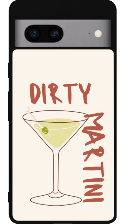Google Pixel 7a Case Hülle - Silikon schwarz Cocktail Dirty Martini