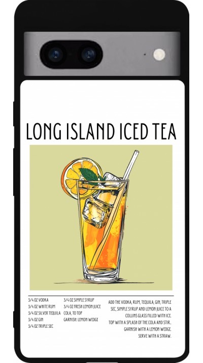 Google Pixel 7a Case Hülle - Silikon schwarz Cocktail Rezept Long Island Ice Tea