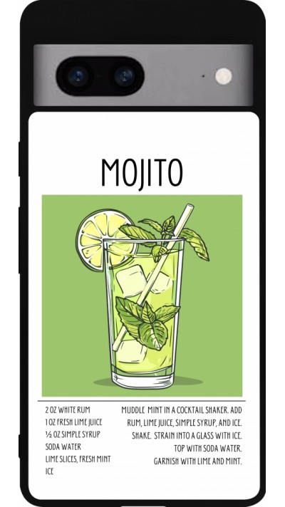 Google Pixel 7a Case Hülle - Silikon schwarz Cocktail Rezept Mojito
