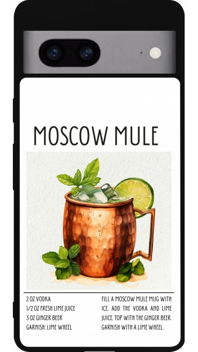 Google Pixel 7a Case Hülle - Silikon schwarz Cocktail Rezept Moscow Mule