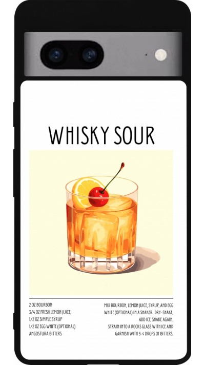 Google Pixel 7a Case Hülle - Silikon schwarz Cocktail Rezept Whisky Sour