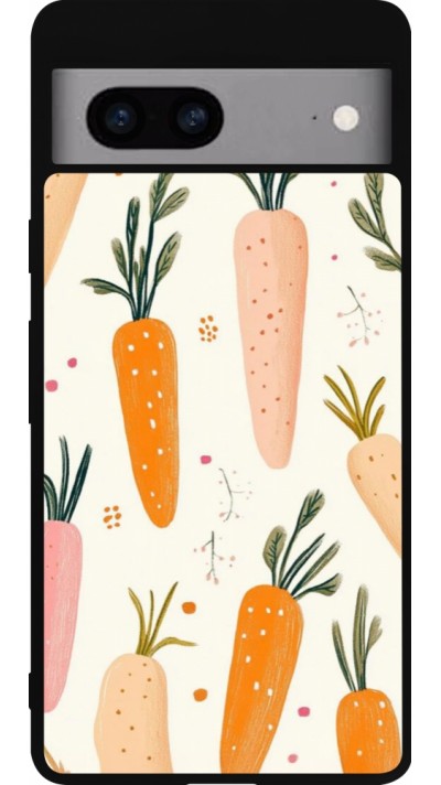 Google Pixel 7a Case Hülle - Silikon schwarz Easter 2026 Illustration carrots