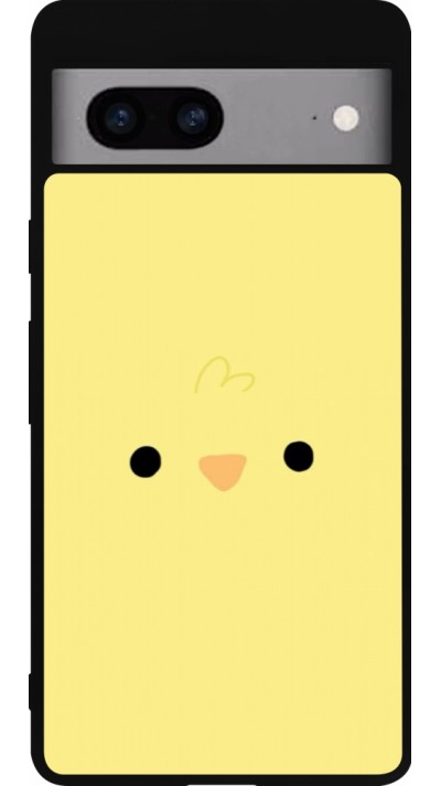 Google Pixel 7a Case Hülle - Silikon schwarz Easter 2026 Little chicken