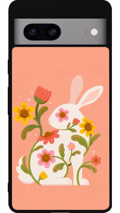 Google Pixel 7a Case Hülle - Silikon schwarz Easter 2026 Rabbit collage