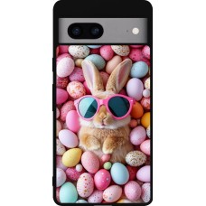 Google Pixel 7a Case Hülle - Silikon schwarz Easter 2026 Rabbit fun