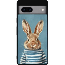 Google Pixel 7a Case Hülle - Silikon schwarz Easter 2026 Rabbit navy