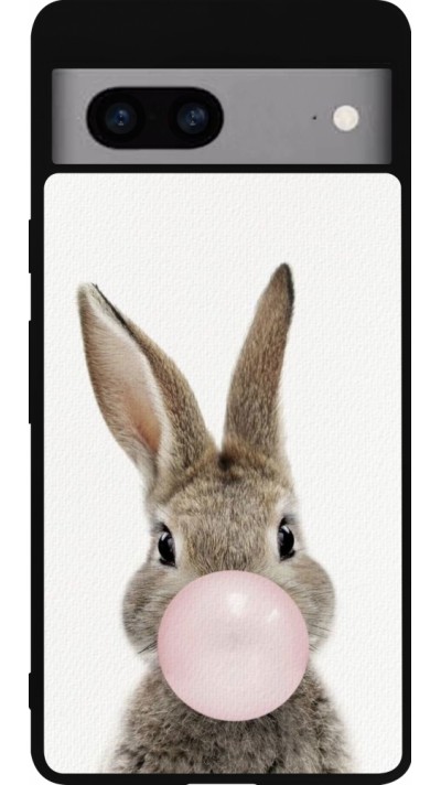 Google Pixel 7a Case Hülle - Silikon schwarz Easter 2023 bubble gum bunny