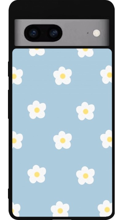 Coque Google Pixel 7a - Silicone rigide noir Easter 2024 daisy flower