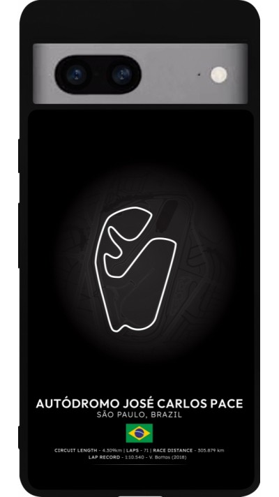 Google Pixel 7a Case Hülle - Silikon schwarz F1 Track 2025 Brazil