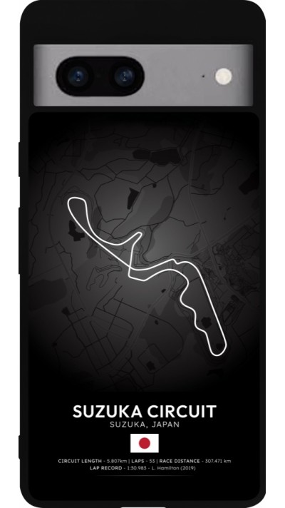 Google Pixel 7a Case Hülle - Silikon schwarz F1 Track 2025 Japan