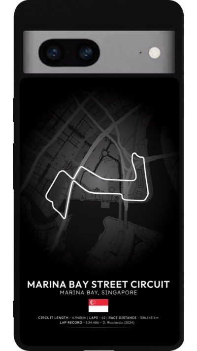 Google Pixel 7a Case Hülle - Silikon schwarz F1 Track 2025 Singapore